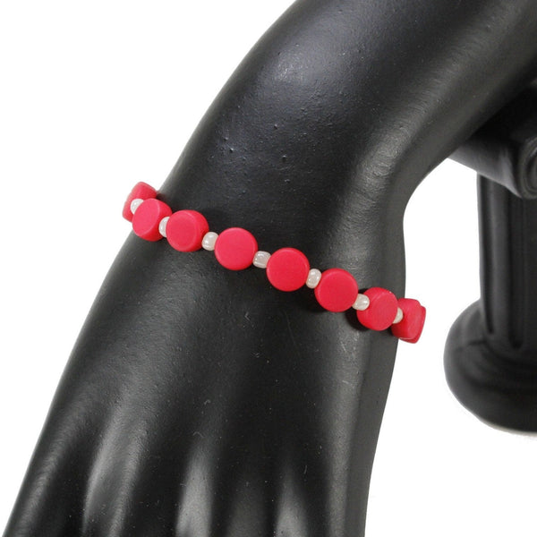 Fuchsia pink bracelet with a white bracelet