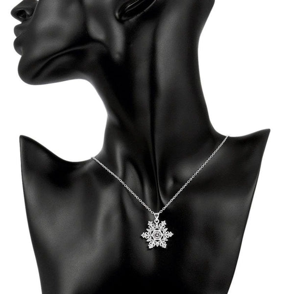 Snowflake necklace for women with cubic zirconia