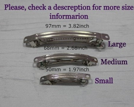 metal base barrette- 3 sizes
