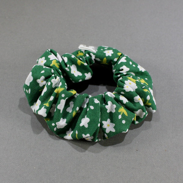 Green playful pattern kid's size scrunchies