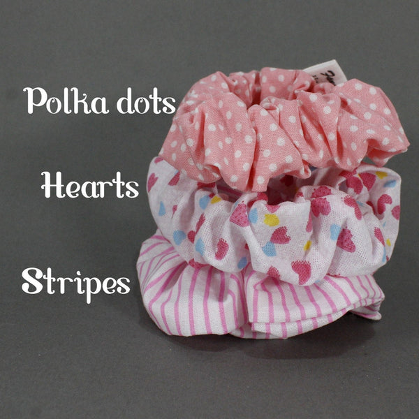 Cute pink hair scrunchies pack