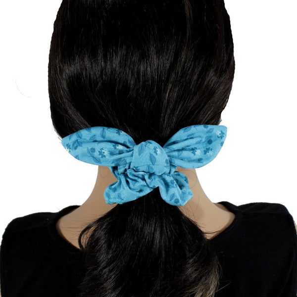 Playful blue and pink ears srunchies