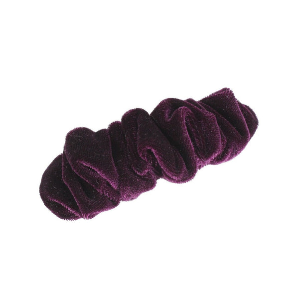 Deep royal purple french barrette-scrunchie for women and girls