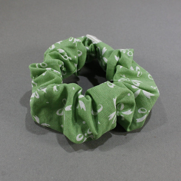 Green playful pattern kid's size scrunchies