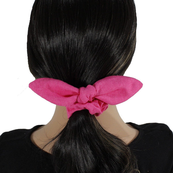 Playful blue and pink ears srunchies