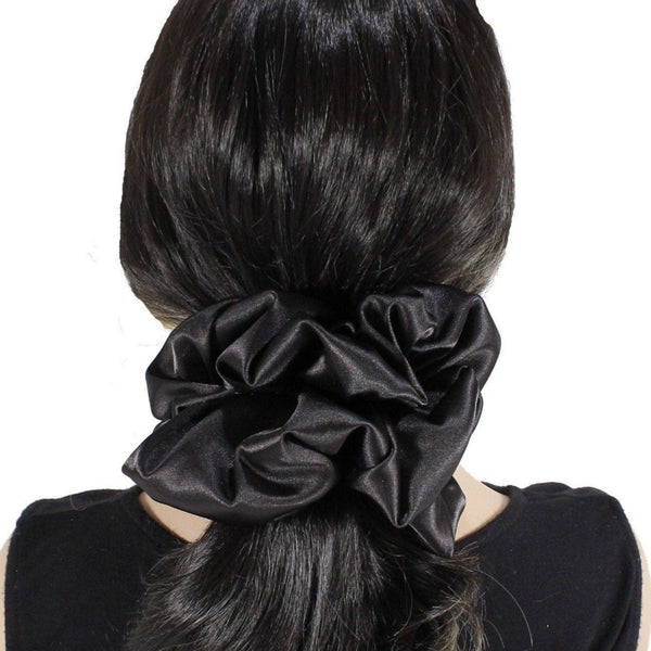 Oversized silky satin scrunchie for thick hair woman or girls