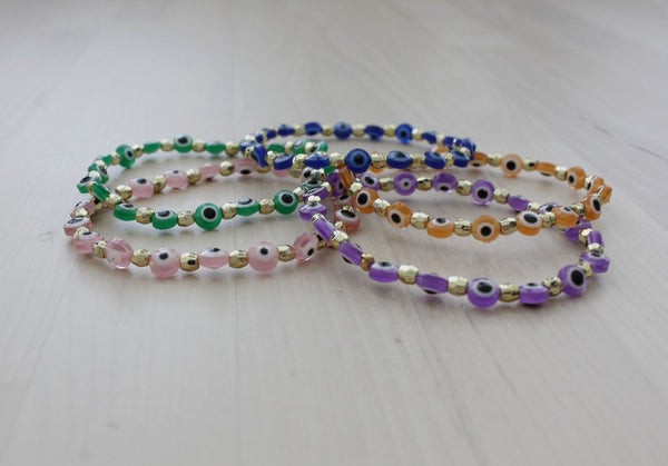 Evil eye stretch bracelets for women