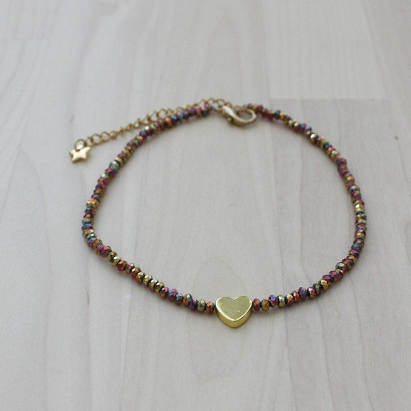 Iridescent adjustable beaded bracelet for women