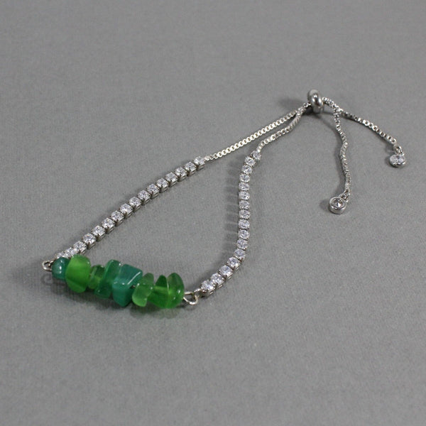 green bolo bracelet silver