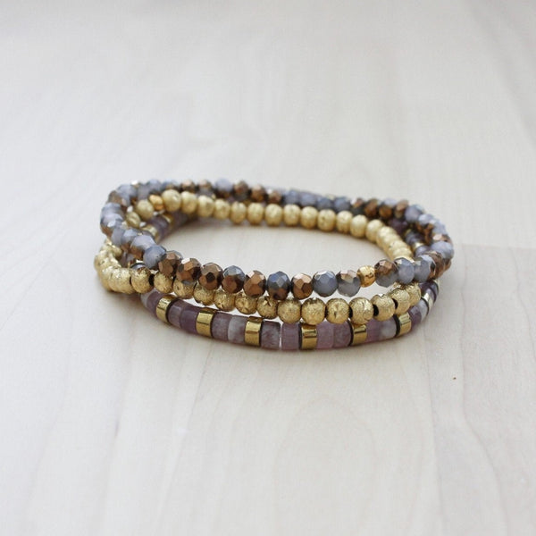 Natural jade beaded bracelet set for women