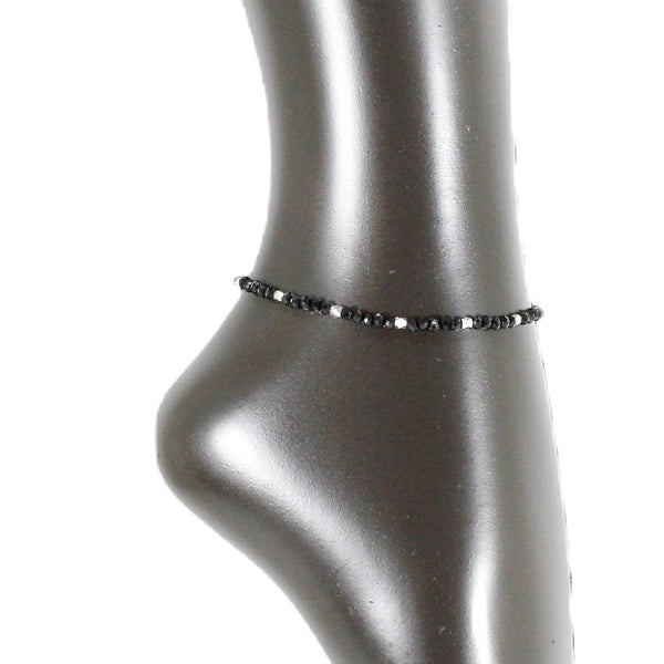 Black and silver anklet