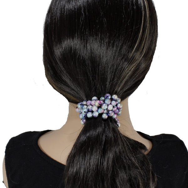 Adorable scrunchies with rainbow beads embellishment for women and girls