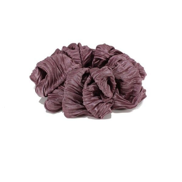 Beige and purple silky satin oversized scrunchie for woman or girls