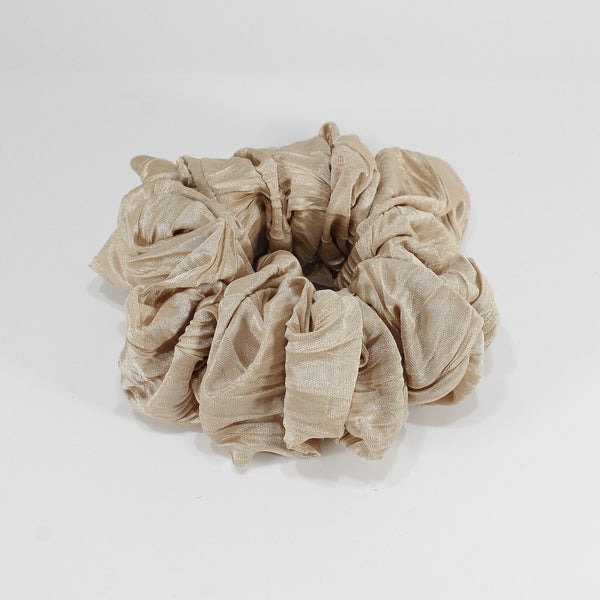Beige and purple silky satin oversized scrunchie for woman or girls