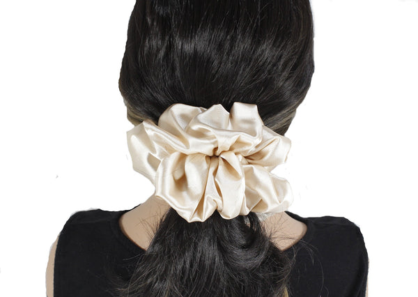 Oversized silky satin scrunchie for thick hair woman or girls