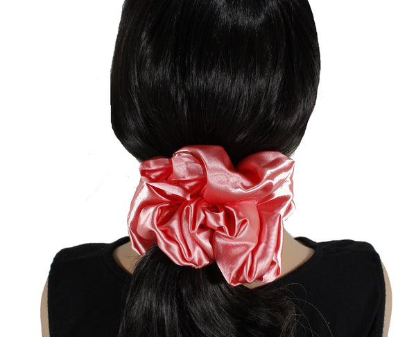 Oversized silky satin scrunchie for thick hair woman or girls