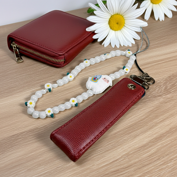 Adorable White Lama Charm Phone Wristlet  – Adorable Kawaii Gift Idea
