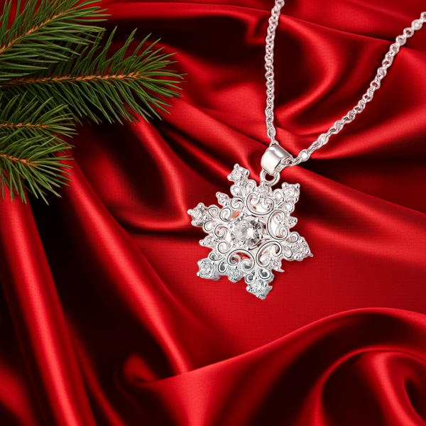Snowflake necklace for women with cubic zirconia