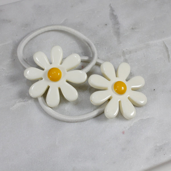 White daisy hair tie for women