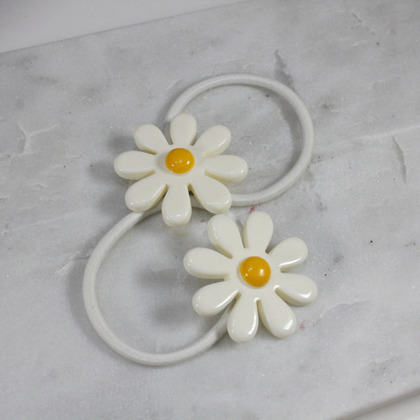 White daisy hair tie for women