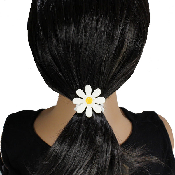 White daisy hair tie for women