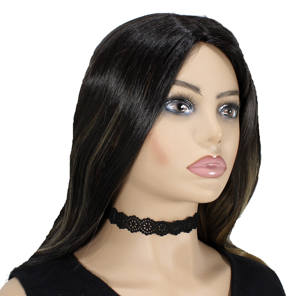 Black lace suede choker necklace for women