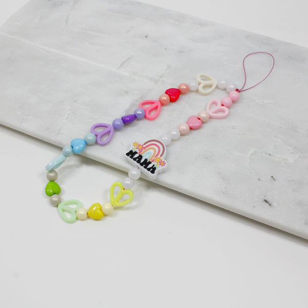 Colorful Phone Strap with Mama charm – Cute Accessory for Women
