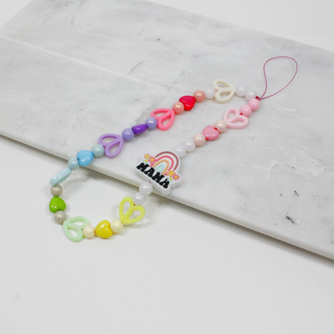 Colorful Phone Strap with Mama charm – Cute Accessory for Women