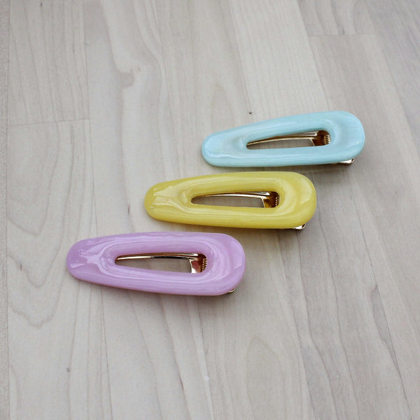 Pastel color hair clip for woman or girl set of 3