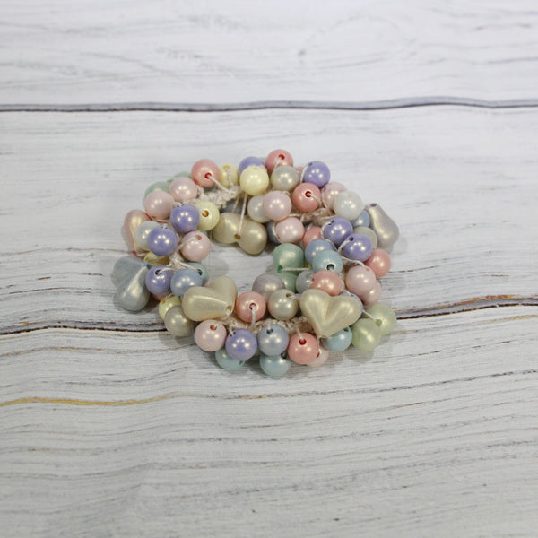 Cute hair tie with delicate pastel beads embellishment for women and girls