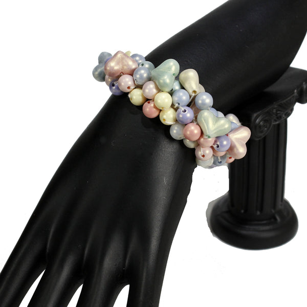 Cute hair tie with delicate pastel beads embellishment for women and girls