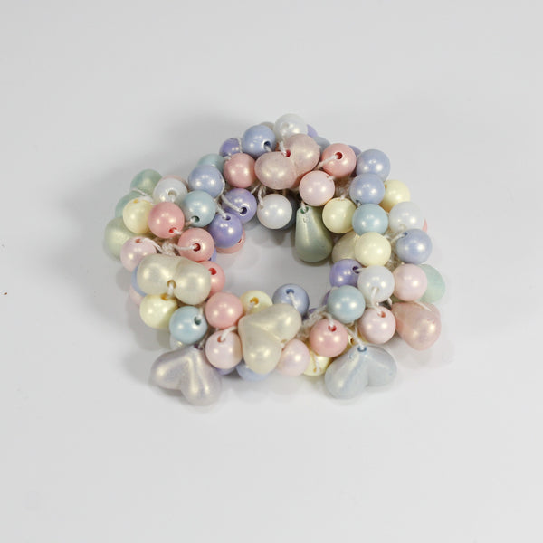 Cute hair tie with delicate pastel beads embellishment for women and girls