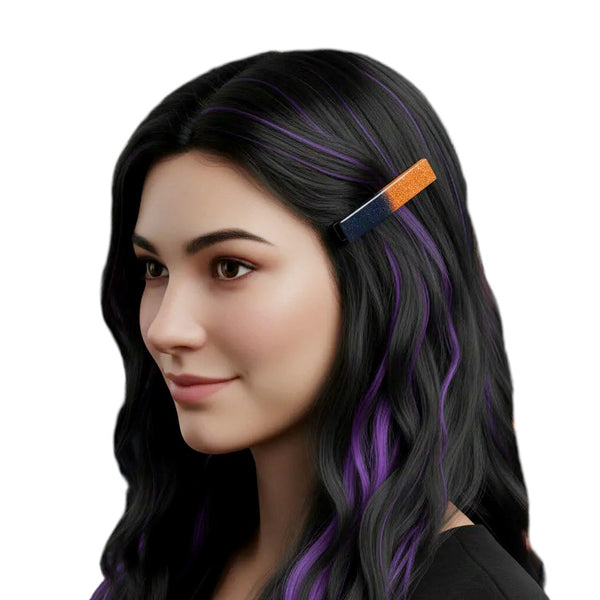 Halloween Orange and Black Alligator Hair Clip