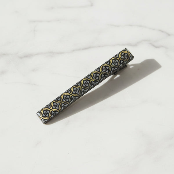 Black & Gold Geometric Resin Alligator Hair Clips