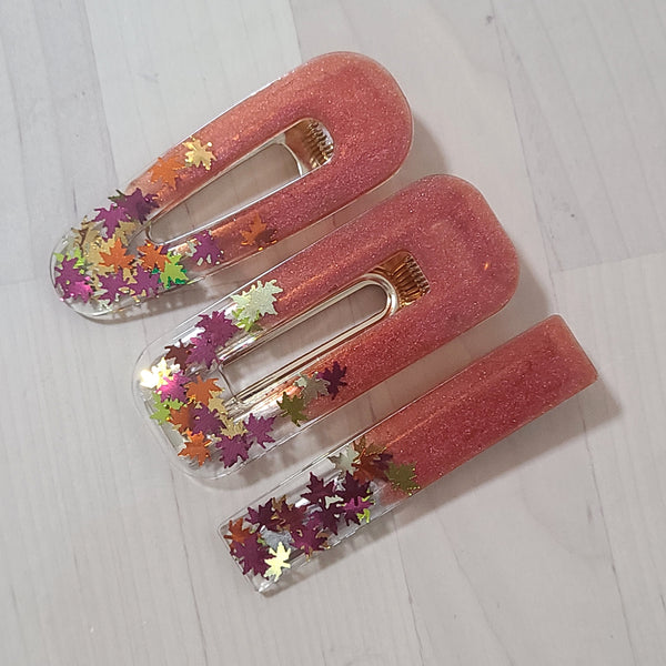 Fall Maple Leaf Alligator Hair Clip