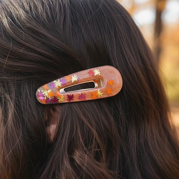 Fall Maple Leaf Alligator Hair Clip