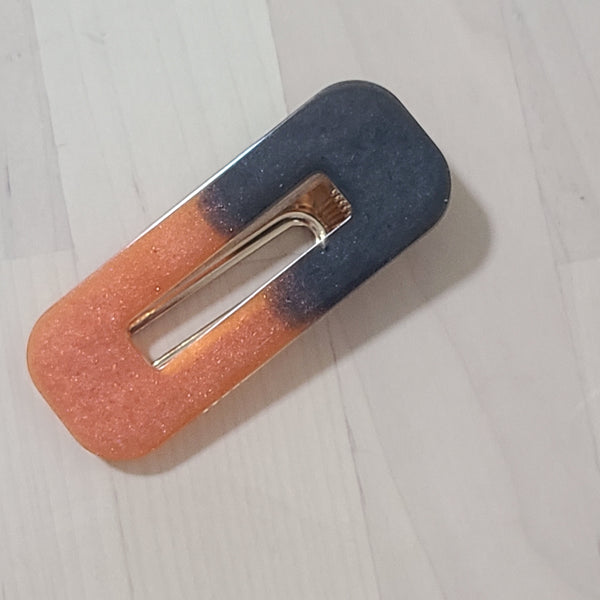 Halloween Orange and Black Alligator Hair Clip