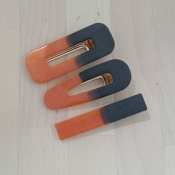 Halloween Orange and Black Alligator Hair Clip