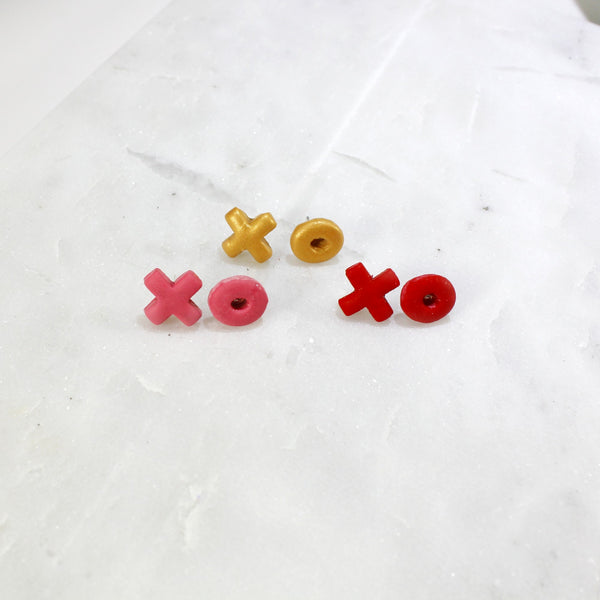 XO hug and kisses stud earrings