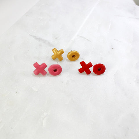 XO hug and kisses stud earrings