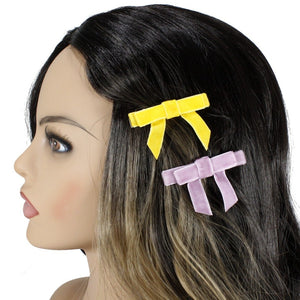 Velvet bow hair barrette clip for girl