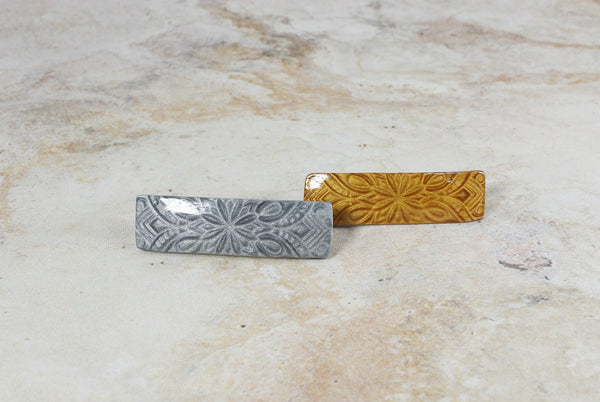 Gold or silver barrette hair clip for woman