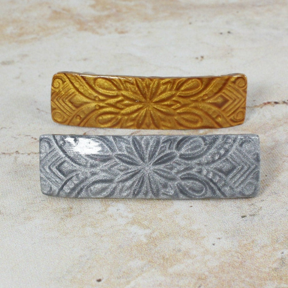 Gold or silver barrette hair clip for woman