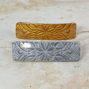 Gold or silver barrette hair clip for woman