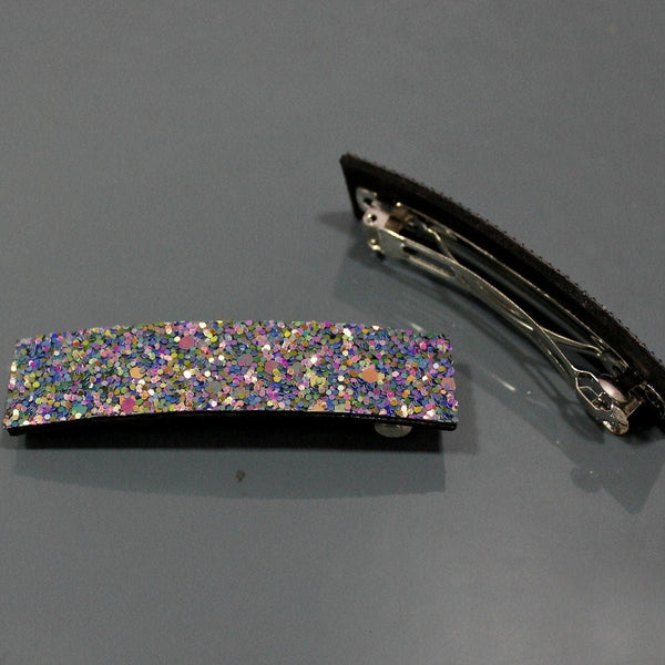 Rainbow sparkle hair barrette for women and girls