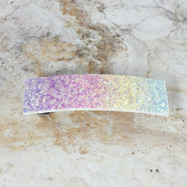 Rainbow sparkle hair barrette for women and girls