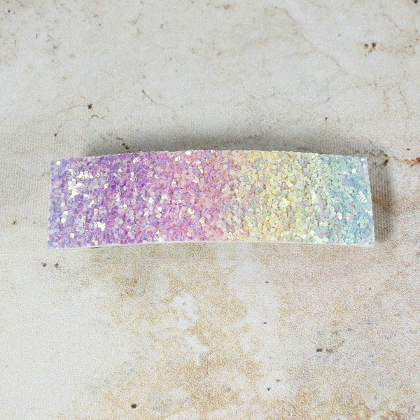 Rainbow sparkle hair barrette for women and girls