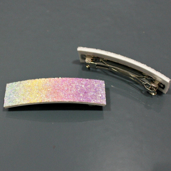 Rainbow sparkle hair barrette for women and girls