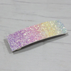 Rainbow sparkle hair barrette for women and girls