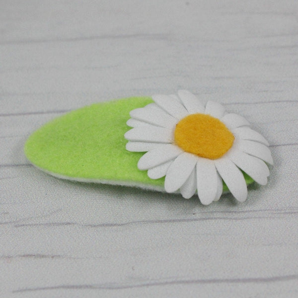 Set of 2 daisy click clack snap hair clip for girls